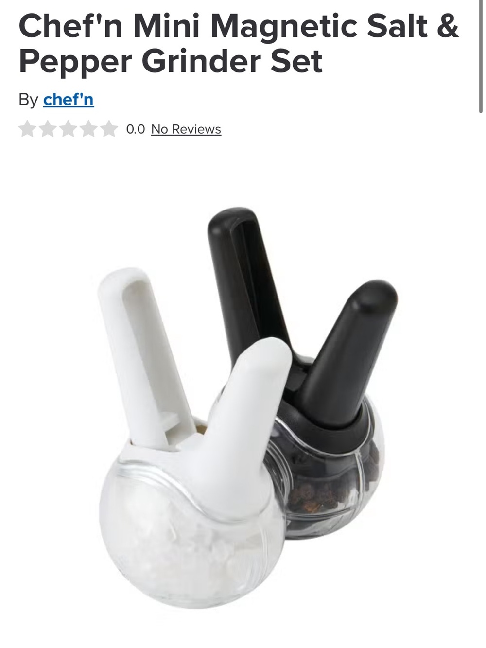 Chef’n mini magnetic salt & pepper grinder set